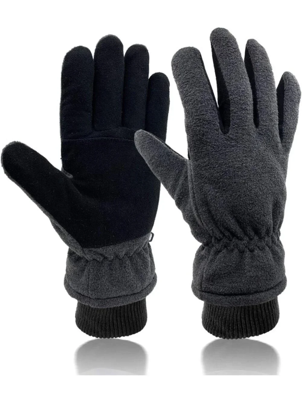 Cozy Winter Gloves - Soft Deerskin Suede Leather, Thermal Fleece & 3M Insulation